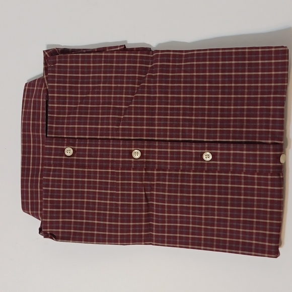 NWT Arrow USA 1851 Men's Hamilton Tawny Port Plaid Poplin Long-Sleeved Shirt - Picture 3 of 8